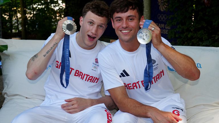 Tom Daley and Noah Williams took silver at the Paris Olympics last year. Pic: PA