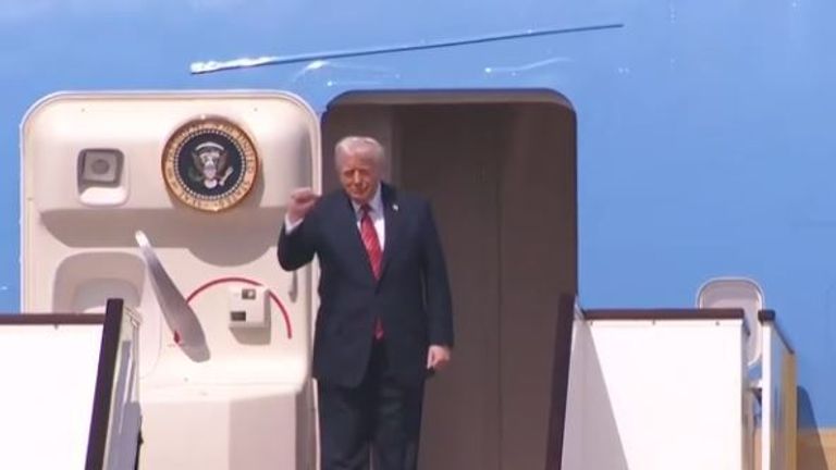 US president says lifting Syria sanctions gives country 'chance for greatness' and sets out Iran deal conditions