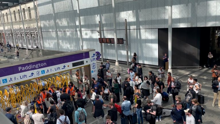 Paddington - which links to the Elizabeth line - was one of the stations affected. Pic: PA