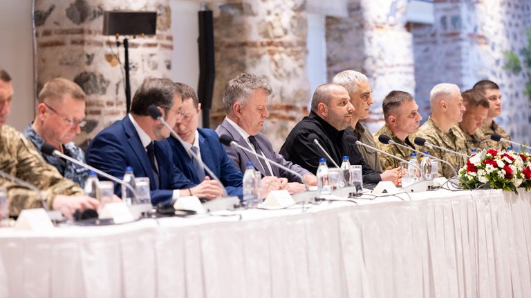 The Ukrainian delegation. Pic: Reuters