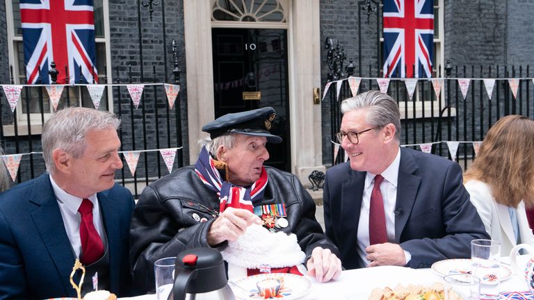 The prime minister hosted a party outside Number 10. Pic: PA