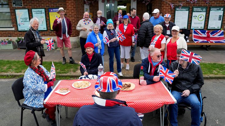 Residents take part in a street party during bank holiday celebrations commemorating the 80th anniversary of Victory in Europe (VE) Day, in Seaford, Britain, May 5, 2025. REUTERS/Carlos Jasso
Residents take part in a street party during bank holiday celebrations commemorating the 80th anniversary of Victory in Europe (VE) Day, in Seaford, Britain, May 5, 2025. REUTERS/Carlos Jasso

