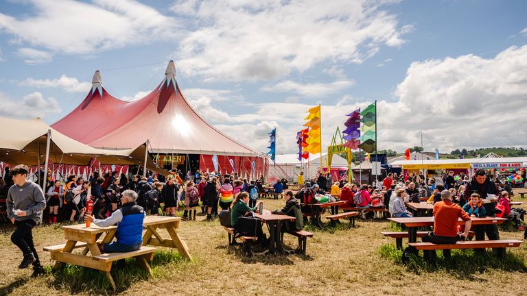The 2024 Eisteddfod yr Urdd "Maes" in Meifod, Powys. The annual youth festival is Europe's largest touring youth festival. Pic: Urdd Gobaith Cymru