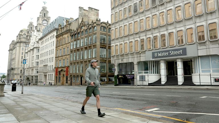 A view of Water Street after being cleaned following an incident where a car plowed into a crowd of Liverpool fans.
Pic: Reuters