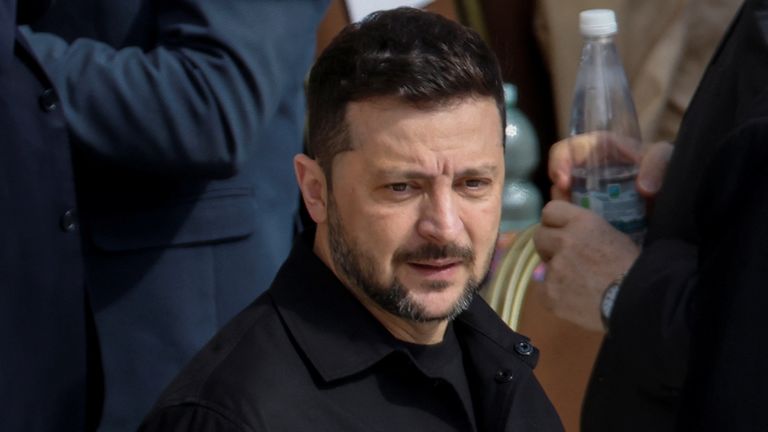 President Volodymyr Zelenskyy at the inauguration of Pope Leo XIV in Vatican City. Pic: Reuters