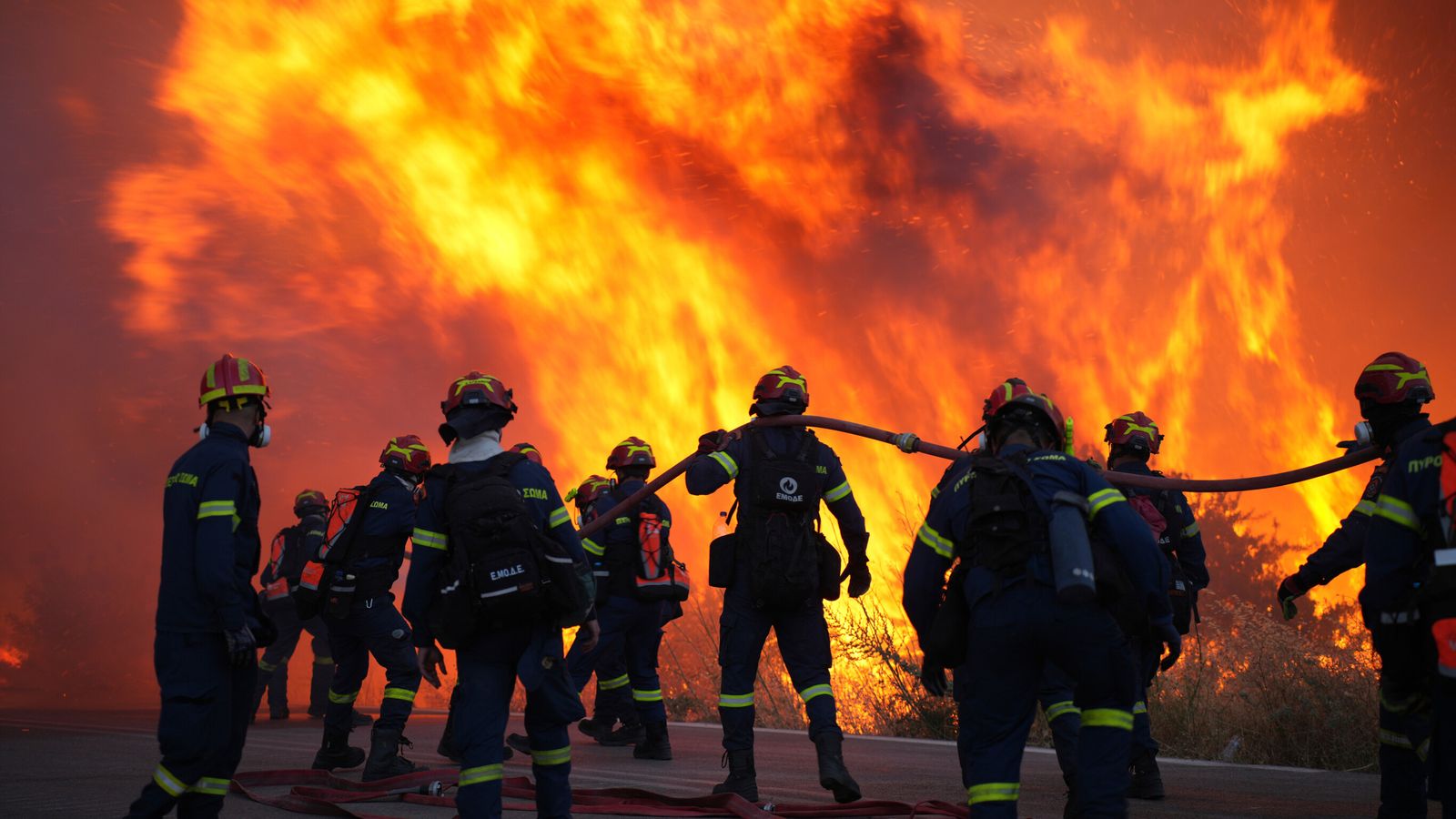Major wildfire on Greek island of Chios leads to evacuations - as officials warn 'situation remains critical'
