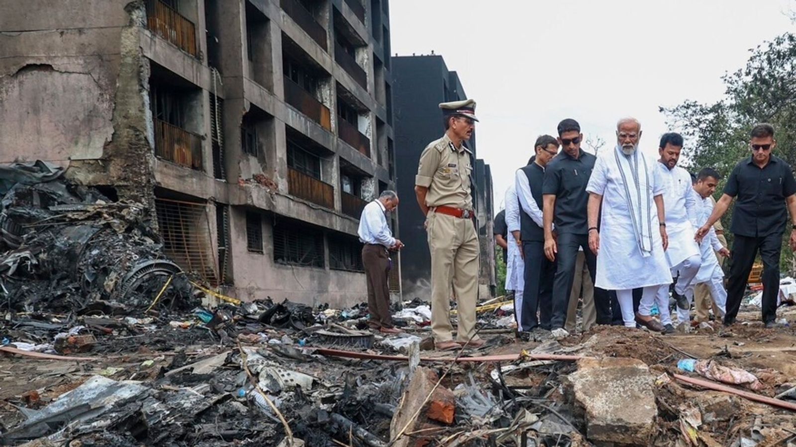 Modi Visits Ahmedabad After Air India Crash