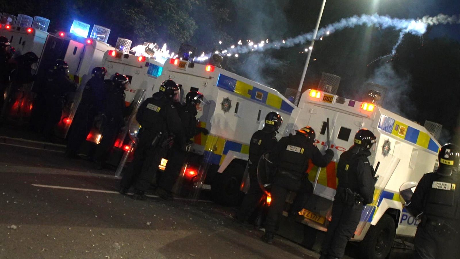 Petrol bombs thrown at police in fifth night of violence in Northern Ireland as trouble moves to Portadown