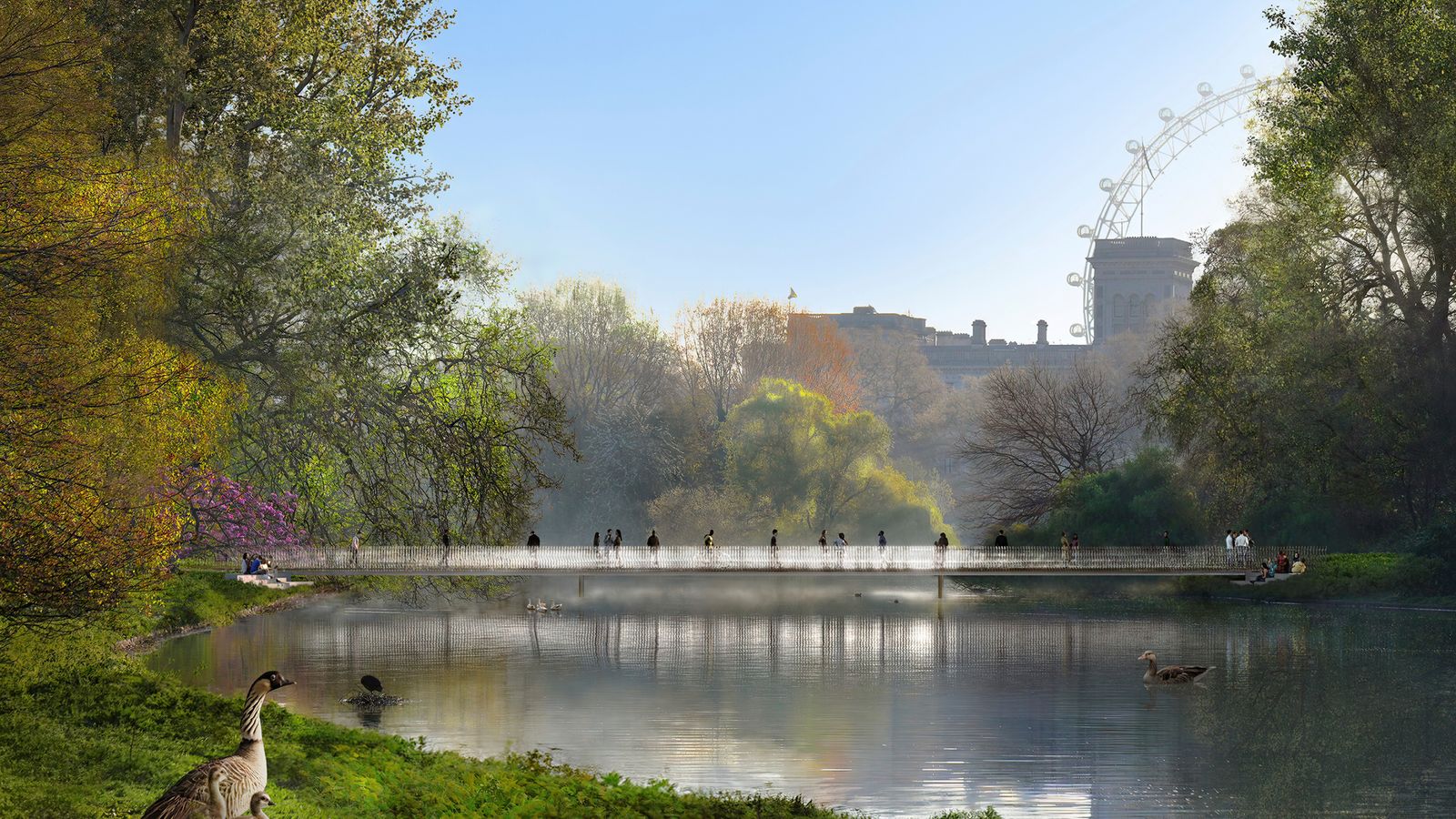 Glass bridge inspired by Queen Elizabeth II's wedding tiara among plans for national memorial