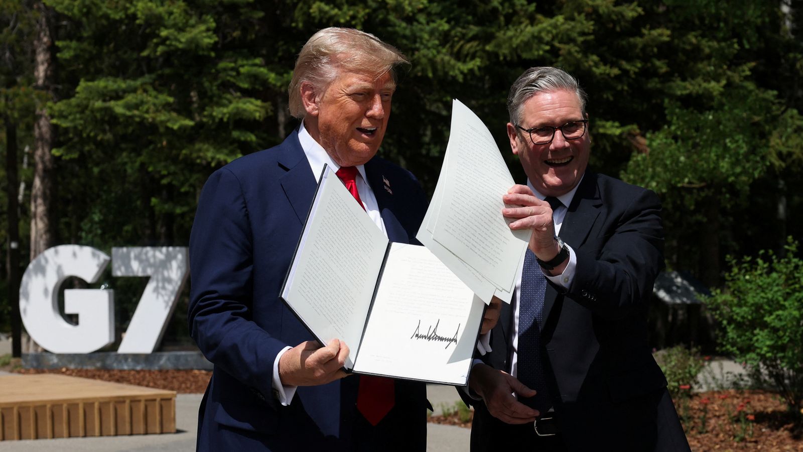US-UK trade deal 'done', says Trump as he meets Starmer at G7