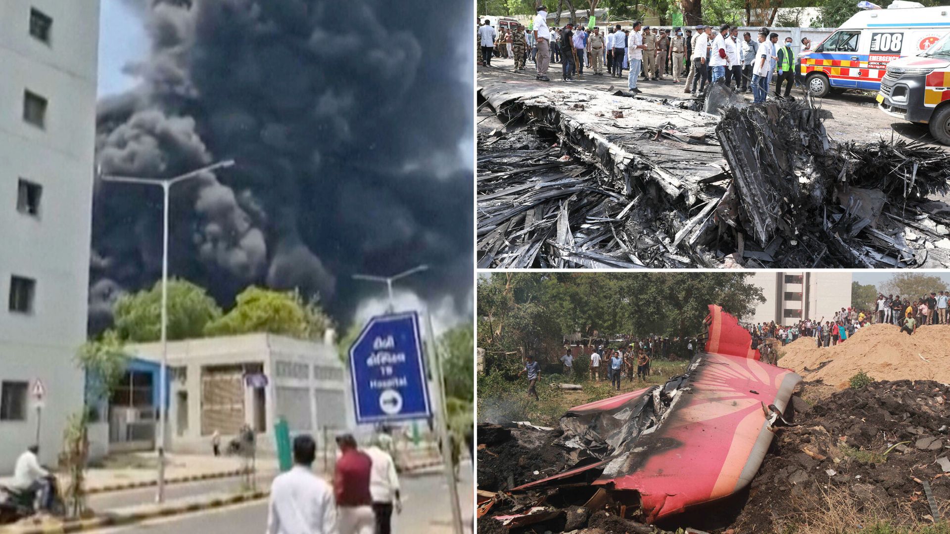 India to London plane crashes with 242 people on board