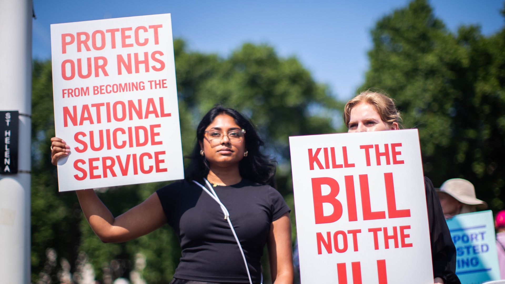 Palpable anger as both sides of assisted dying debate gather in Parliament Square
