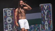 Bob Vylan performing on the West Holts Stage. Pic: PA