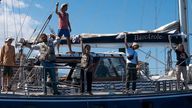 Greta Thunberg on board the Madleen heading for Gaza