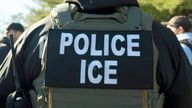 A US Immigration and Customs Enforcement officer. Pic: AP