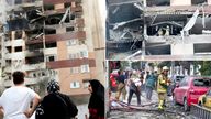 Damage in the aftermath of Israeli strikes, in Tehran, Iran.
Pic:WANA/Reuters/AP