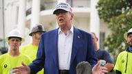 Donald Trump speaks on the South Lawn of the White House. Pic: AP