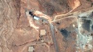 A satellite image shows damage to the tunnel entrances of the Isfahan Nuclear Technology Research Center, following U.S. airstrikes amid the