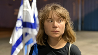 A picture, shared by Israel Foreign Ministry, of Greta Thunberg arriving at Ashdod Port. Pic: Israel Foreign Ministry
