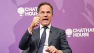 NATO Secretary General Mark Rutte at Chatham House in London. Pic: PA