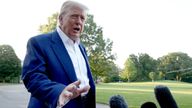 Donald Trump speaks to media ahead of boarding Marine One to depart to attend the NATO Summit  
Pic: Reuters
