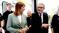 Keir Starmer and Rachel Reeves during a visit to Horiba Mira in Nuneaton.
Pic: PA
