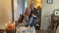 Gareth Miles with his wife. Pic: Eiry Miles