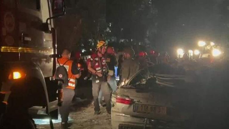 Aftermath of strikes in Tel Aviv
