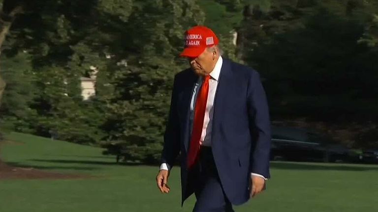 Donald Trump arriving at the White House
