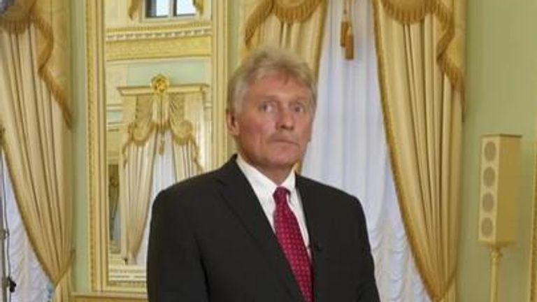 Kremlin spokesman Dmitry Peskov speaks to Sky's Ivor Bennett