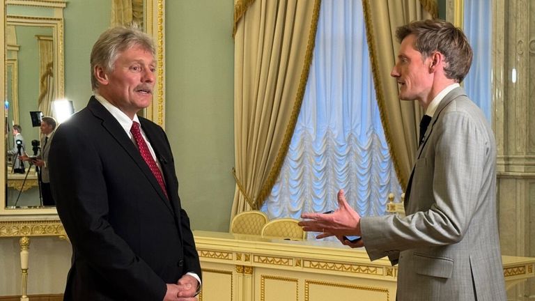 Kremlin spokesperson Dmitry Peskov with Ivor Bennett