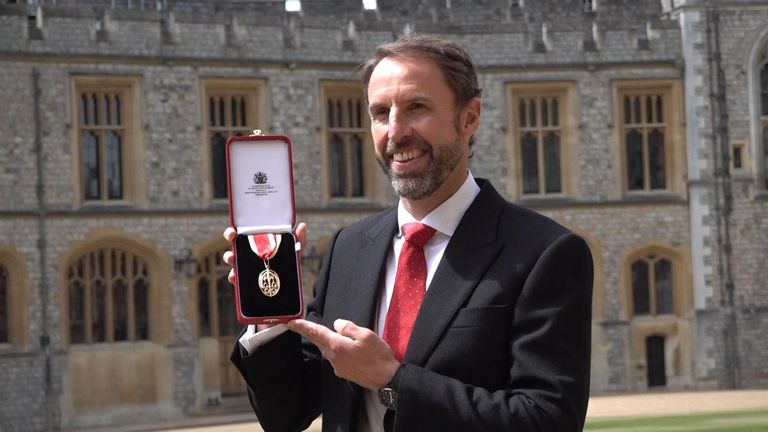 Gareth Southgate receives knighthood from Prince William