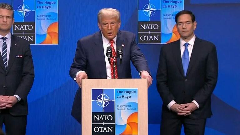 Sky News asked Donald Trump about 'daddy' comment by NATO chief