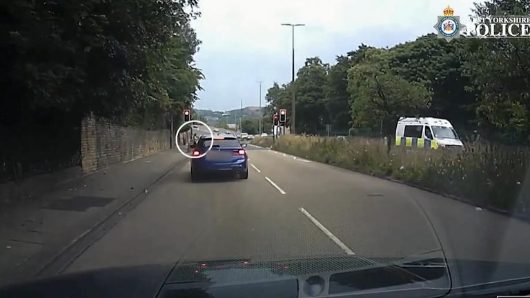 Dashcam footage shows Alice, her mother, and brother crossing the road before she was struck
