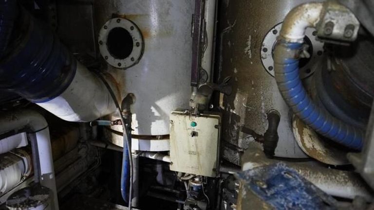 Inside the Bayesian yacht after it was brought to the surface