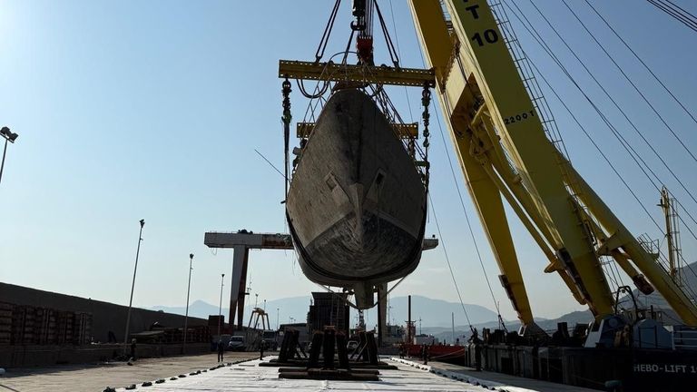 Inside the Bayesian yacht after it was brought to the surface