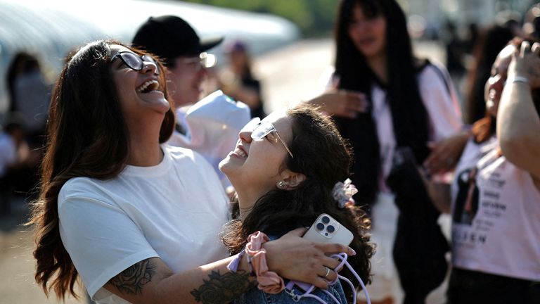 BTS fans react after Jungkook and Jimin are discharged from South Korea’s mandatory military service. Pic: Reuters