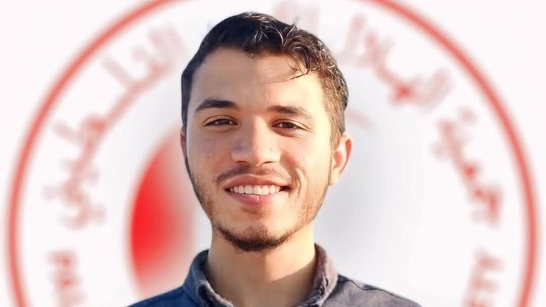Paramedic Mohammed Al Heila was killed along with 14 other aid workers on 15 March, his body later discovered in a mass grave. Pic: PRCS