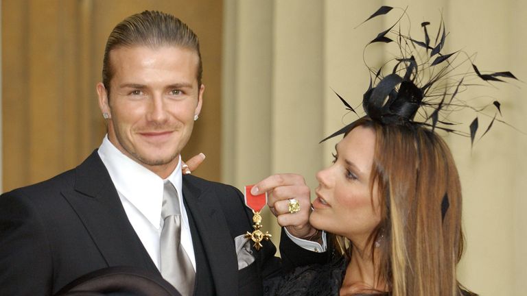 David Beckham received an OBE in 2003. Pic: PA