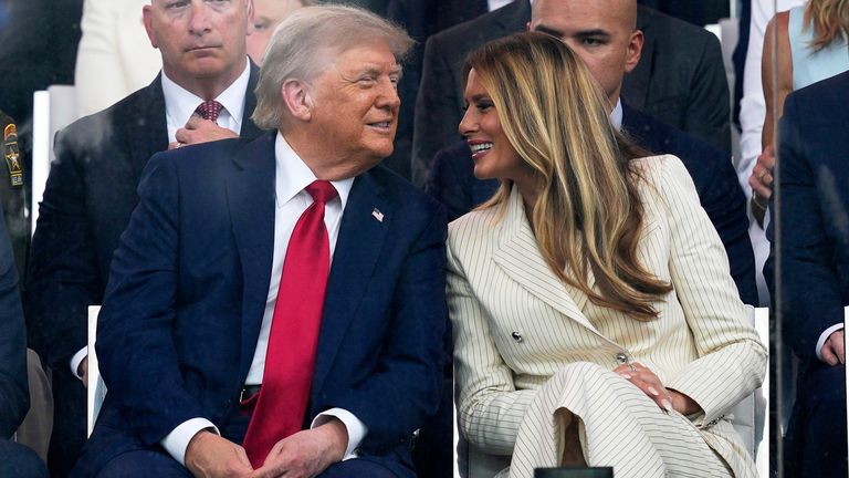 President Donald Trump and first lady Melania Trump. Pic: AP