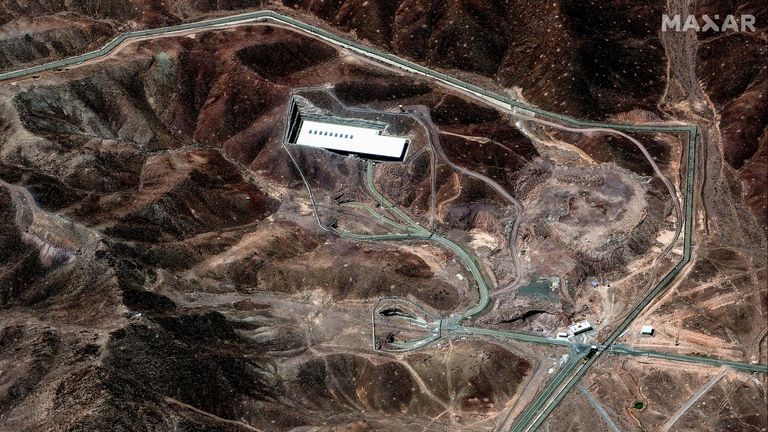 A satellite image shows the Fordo nuclear facility in Iran in this handout image dated June 14, 2025. Maxar Technologies/Handout via REUTERS