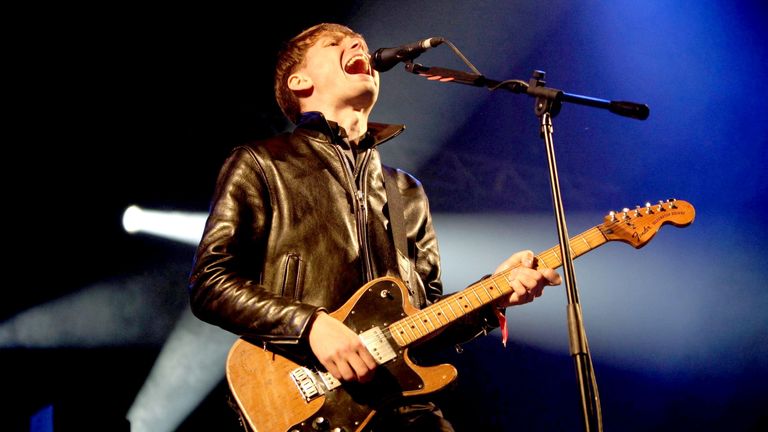 Franz Ferdinand perform a secret gig on the Park Stage during day one of the Glastonbury Festival, Somerset. Pic: Yui Mok/ PA