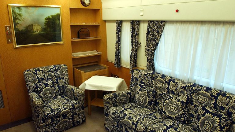 The Prince Of Wales's lounge in the Royal Train.
Pic: PA 