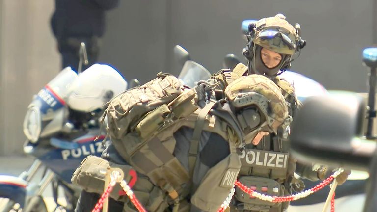 The scene in Graz, Austria.
