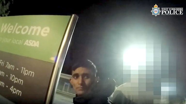 Police body worn camera of Habibur Masum being arrested.
Pic: West Yorkshire Police/PA