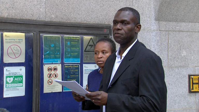 Daniel Anjorin's parents make a statement outside court
