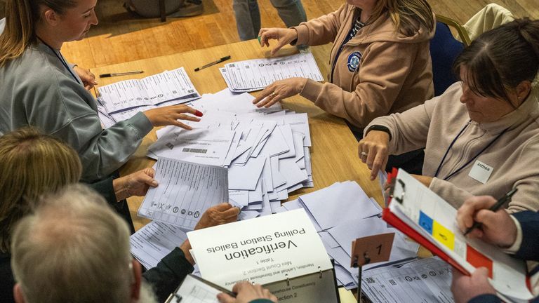 Counting begins for the Hamilton, Larkhall and Stonehouse by-election at the South Lanarkshire Council headquarters in Hamilton. The by-elec