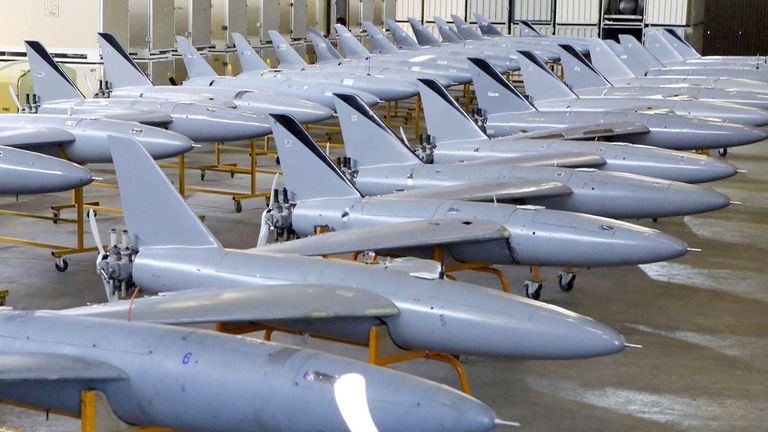 Iranian drones pictured in Jauary 2025.
File Pic: WANA/Reuters