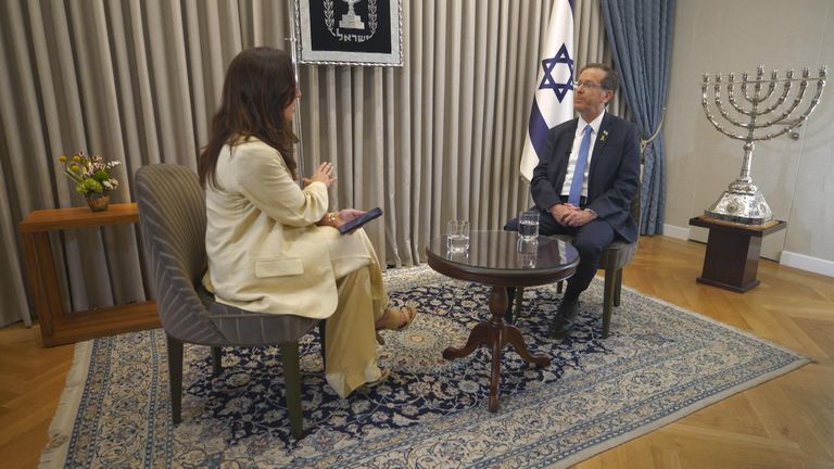 Isaac Herzog speaks to Yalda Hakim