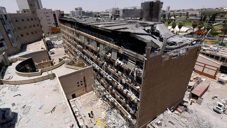 A general view of Soroka hospital following a missile strike from Iran on Israel.
Pic: Reuters